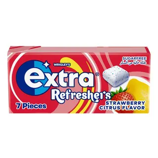 Wrigley's Extra Refreshers Chewing Gum Strawberry & Citrus Flavor, 7 Pieces