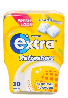 Wrigley's Extra Refreshers Chewing Gum Tropical Flavor, 30 Pieces