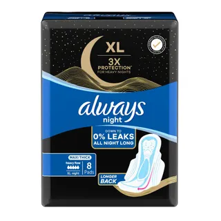 Always DreamZzz Maxi Thick Night Pads with Wings, 8 Pieces