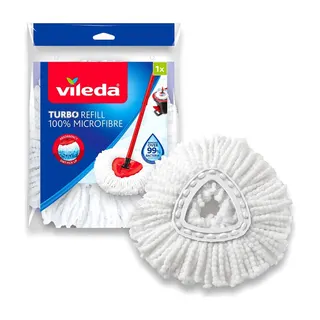 Vileda Turbo 100% Microfibre Refill Suitable for All Vileda Spin Mop Systems, 1 Piece
