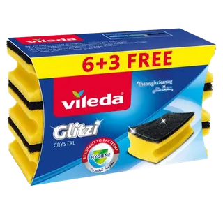 Vileda Glitzi Crystal Sponge, 9 Pieces