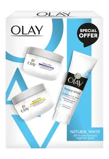 Olay Natural White All-In-One Fairness Regimen Pack, 1 bundle