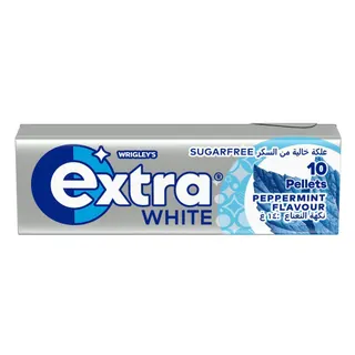 Wrigley's  Extra White Peppermint Pellets Silver Blue Gum, 14g