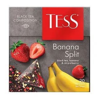Tess Banana & Strawberry Split Black Tea Bags, 30 Pieces