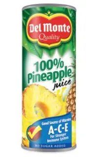 Del Monte 100% Unsweetened Pineapple Juice 240 ml