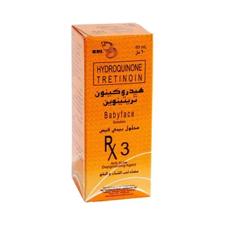 RDL Hydroquinone Tretinoin Baby Face Solution 3 Anti-Acne Depigmenting Agent, 60ml