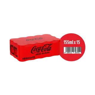 Coca-Cola Zero Carbonated Soft Drink, 15x155ml
