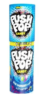 Bazooka Push Pop Blue Raspberry & Cola Candy, 15g