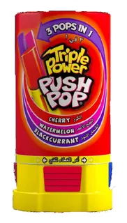 Bazooka Triple Power Cherry, Watermelon & Blackcurrant Flavour Push Pop, 34g