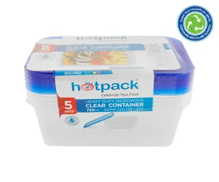 Hotpack HD MC Clear Container 5x750ml, BPA-Free