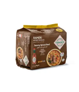 Tabasco Ramen Noodles Savory Spiced Beef, 5x75g