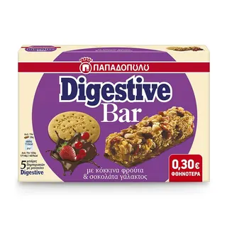 Papadopoulos Digestive Bar Red Fruits & Choc Mp 5X28 g
