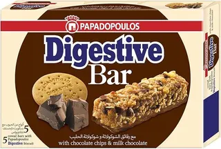 Papadopoulos Digestive Bar Choc Chips & Choc Mp 5X28 g