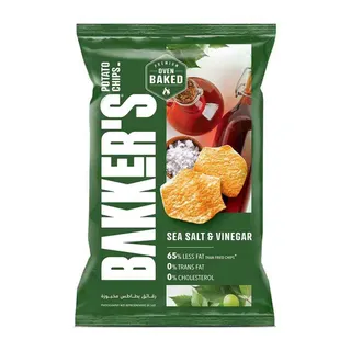 Bakker's Oven Baked Sea Salt & Vinegar Potato Chips, 120g