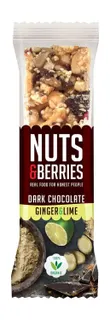 Bio Ginger and Lime Black Chocolate Bar, 40g