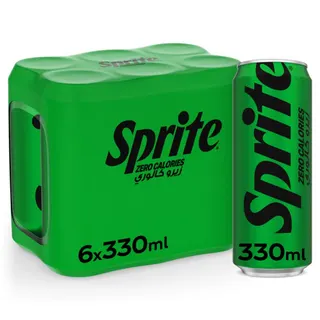 Sprite Zero Soft Drink Can, 6x330ml