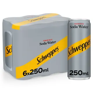 Schweppes Soda Water, 6x250ml