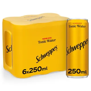Schweppes Tonic Water Can, 6x250ml