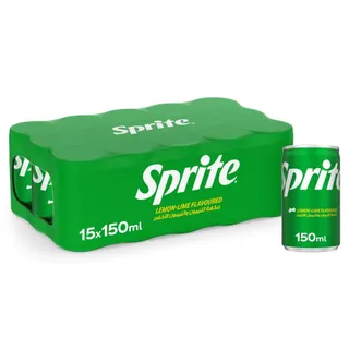 Sprite Regular Lemon Lime Flavored Carbonated Soft Drink Can, 15x150ml