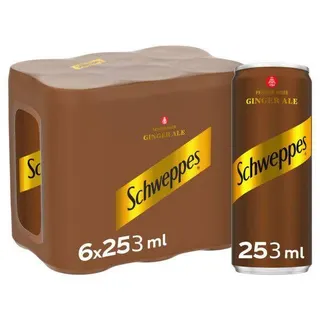 Schweppes Ginger Ale Drink, 6x253ml