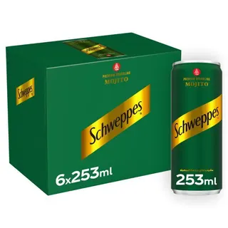 Schweppes Mojito Premium Sparkling Water Can, 6x253ml