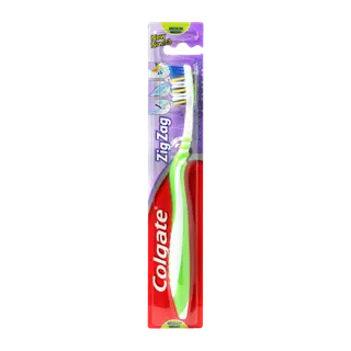 Colgate Zig Zag Green & White Medium Toothbrush, 1 Piece