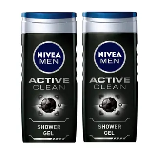 Nivea Men Active Clean Shower Gel, 2x250ml