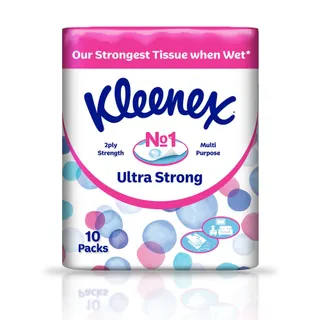 Kleenex Ultra Strong Facial Tissue 2Ply, 10x 114 Sheets