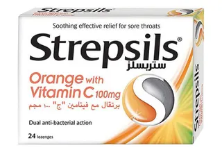 Strepsils Orange Vitamin C Lozenges, 24 Count