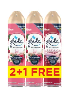 Glade Blooming Peony & Cherry Scent Air Freshener Spray, 300ml + Rose Scent Air freshener Spray, 2x300ml