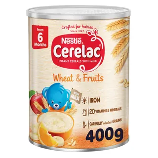 Cerelac Wheat & Fruits Infant Cereals with Iron+ Tin, From 6 Months, 400g
