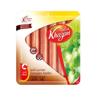 Khazan Jumbo Beef Sausages, 500g