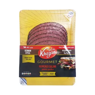 Khazan Cooked Peppered Salami Slices, 150g