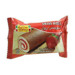 Sara Cake Swiss Strawberry Roll, 75g
