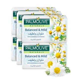 Palmolive Naturals Bar Soap Balanced and Mild with Chamomile and Vitamin E 170g (6 pack)