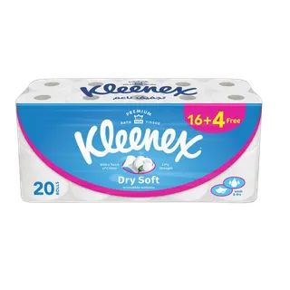 Kleenex Toilet Roll Dry Soft, (16+4)x200 Sheets
