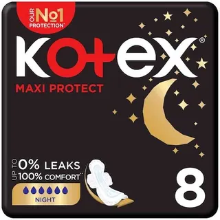 Kotex Maxi Night Thick Pads, 8 Pieces