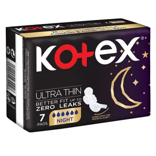 Kotex Ultra Thin Night Pads with Wings, 7 Pieces