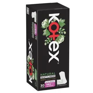 Kotex Natural Normal Pantyliners, 30 Pieces