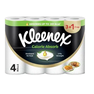 Kleenex Calorie Absorb 3Ply Kitchen Towel Rolls, 4x50 Pieces