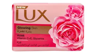 Lux Skin Glowing Soap Bar Rose Scent with Glycerine & Vitamin C & E, 75g