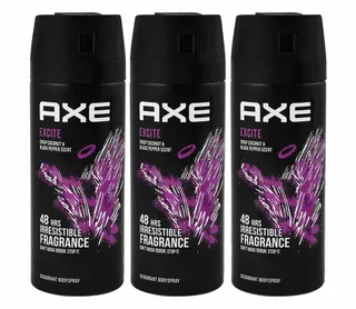 Axe Excite Deodorant Body Spray, 3x120ml