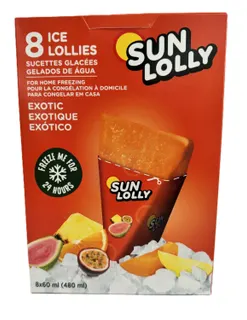 Sun Lolly Exotic Ice Lollies, 8x60ml