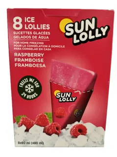 Sun Lolly Raspberry Ice Lollies, 8x60ml
