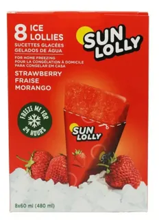 Sun Lolly Strawberry Ice Lollies, 8x60ml