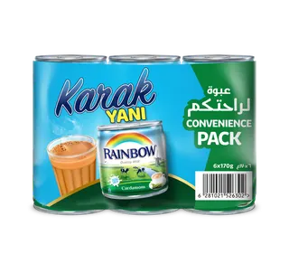 Rainbow Cardamom Evaporated Milk Convenience Pack, 6x170g
