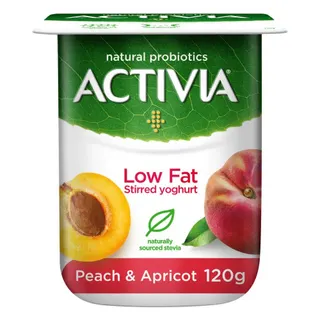 Activia Low Fat Peach & Apricot Stirred Yoghurt, 120g