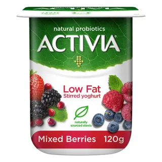 Activia Low Fat Mixed Berries Stirred Yoghurt, 120g