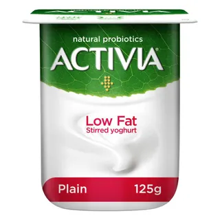Activia Low Fat Plain Stirred Yoghurt, 125g