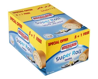 Americana Super Roll Vanilla Cake, 6x50g